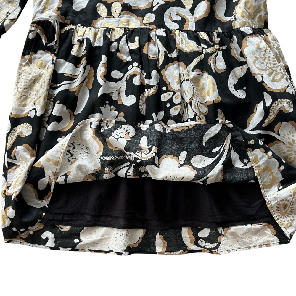 JUDE CONNALLY Faith Cotton Voile  Dress Grand Floral Black Gold XL NWT $198 - Picture 10 of 14